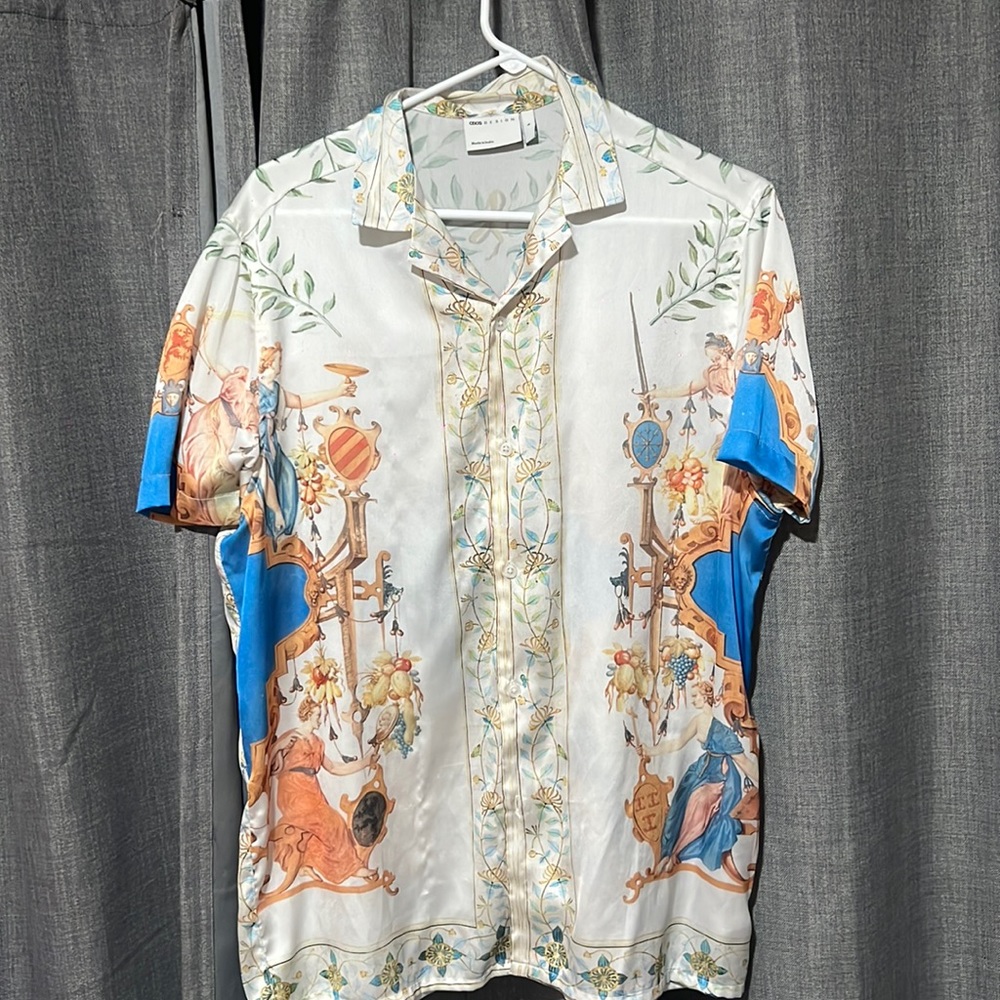Beautiful Satin Design Buttoned Shirt